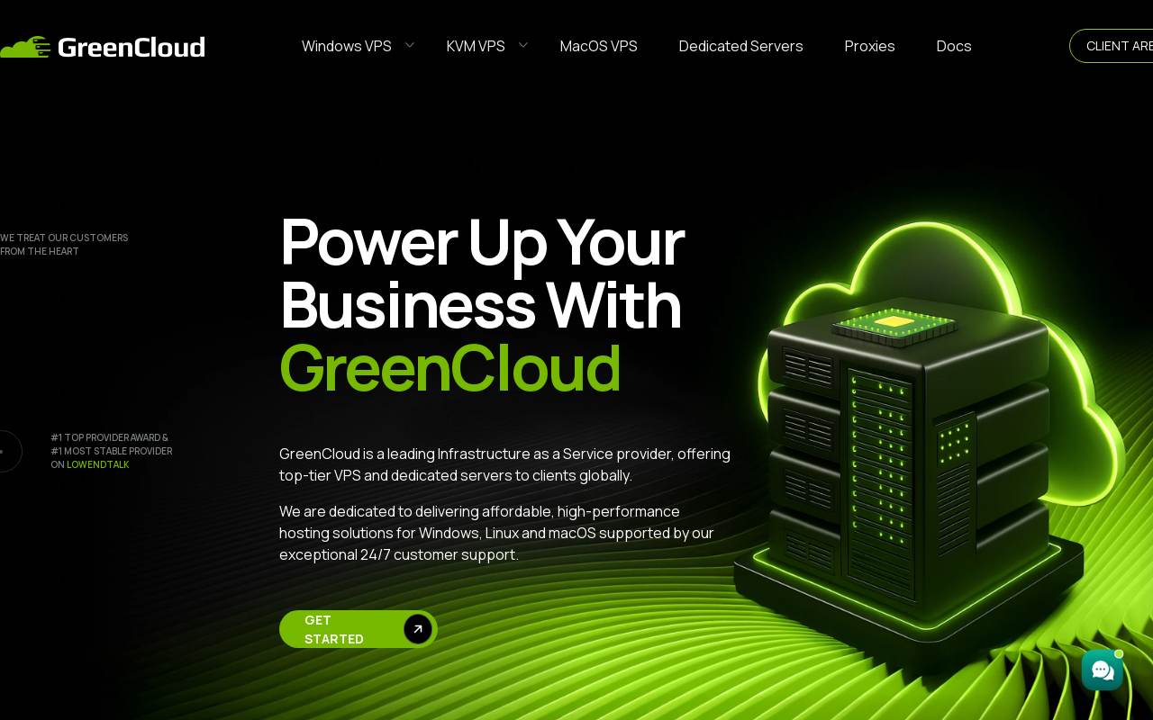 GreenCloudVPS 官网截图